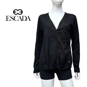 Escada Black Silk/Cashmere Blend Cardigan [994]